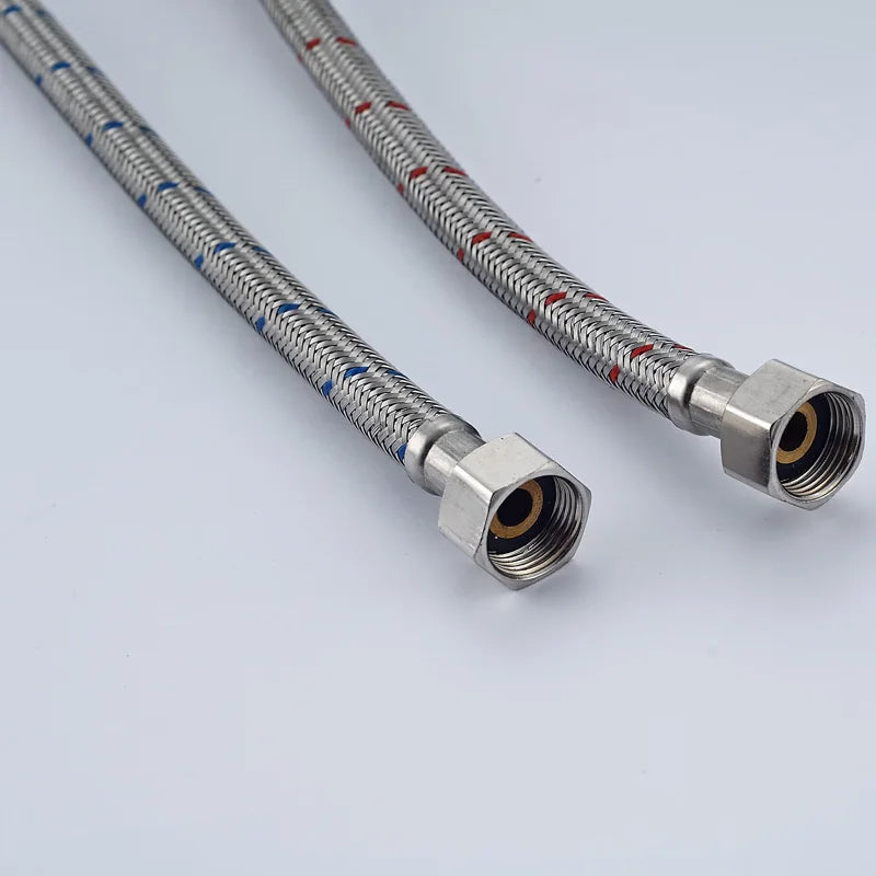 Afralia™ 40cm Stainless Steel Faucet Plumbing Hose for Hot & Cold Water
