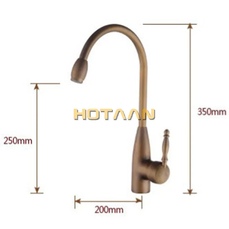 Afralia™ Antique Brass Swivel Basin Mixer Tap - Kitchen & Bathroom Faucet