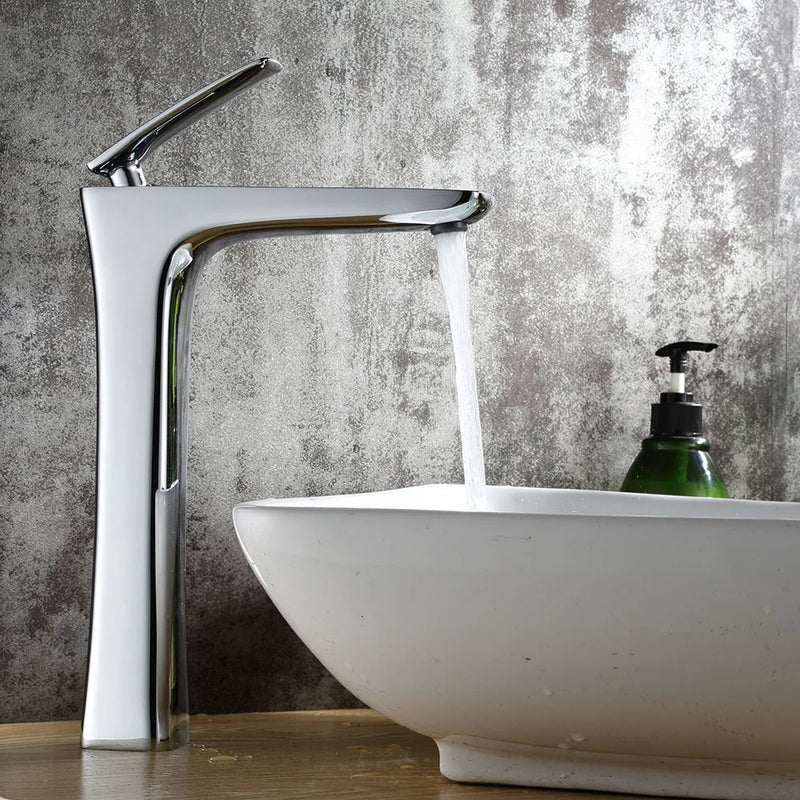 Afralia™ Basin Faucet: Black/White Brass Mixer Tap, Bathroom Sink Water Crane, Hot & Cold.