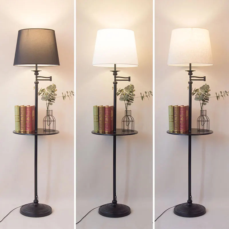 Afralia™ Wooden Floor Lamp: Nordic Style Storage Tray Vertical Lamp for Living Room, Bedroom, Study