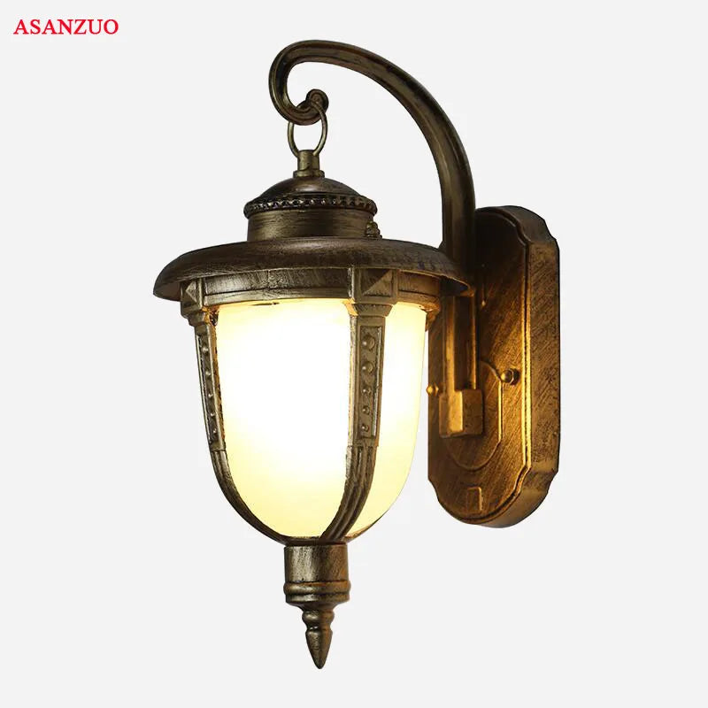 Afralia™ European Waterproof Outdoor Wall Lamp Classic Bronze Garden Fixture