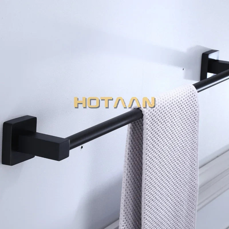 Afralia™ Matte Black Stainless Steel Towel Bar - 30/40/45/50/60cm