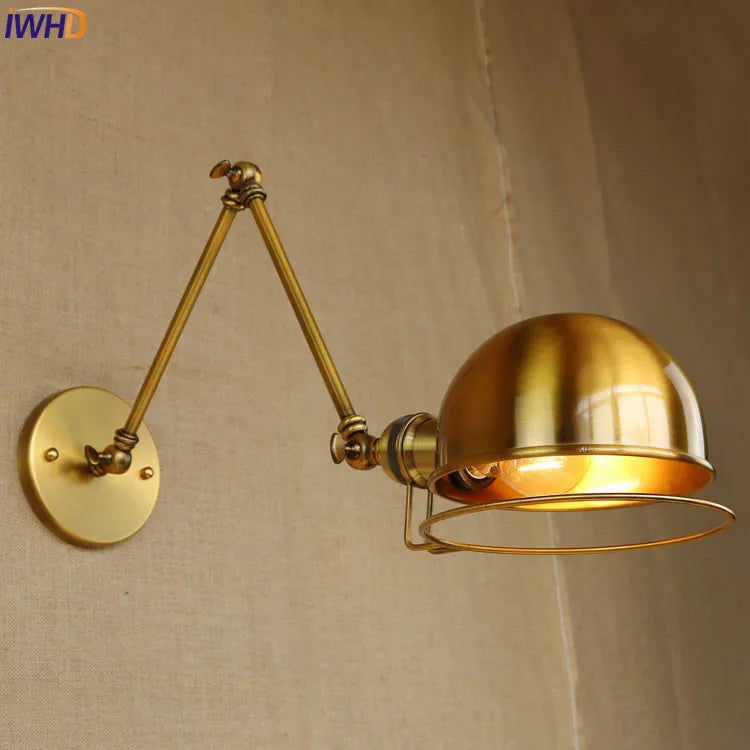 Afralia™ Retro Vintage Wall Sconce Industrial Long Arm Wall Lamp Rustic Applique Murale