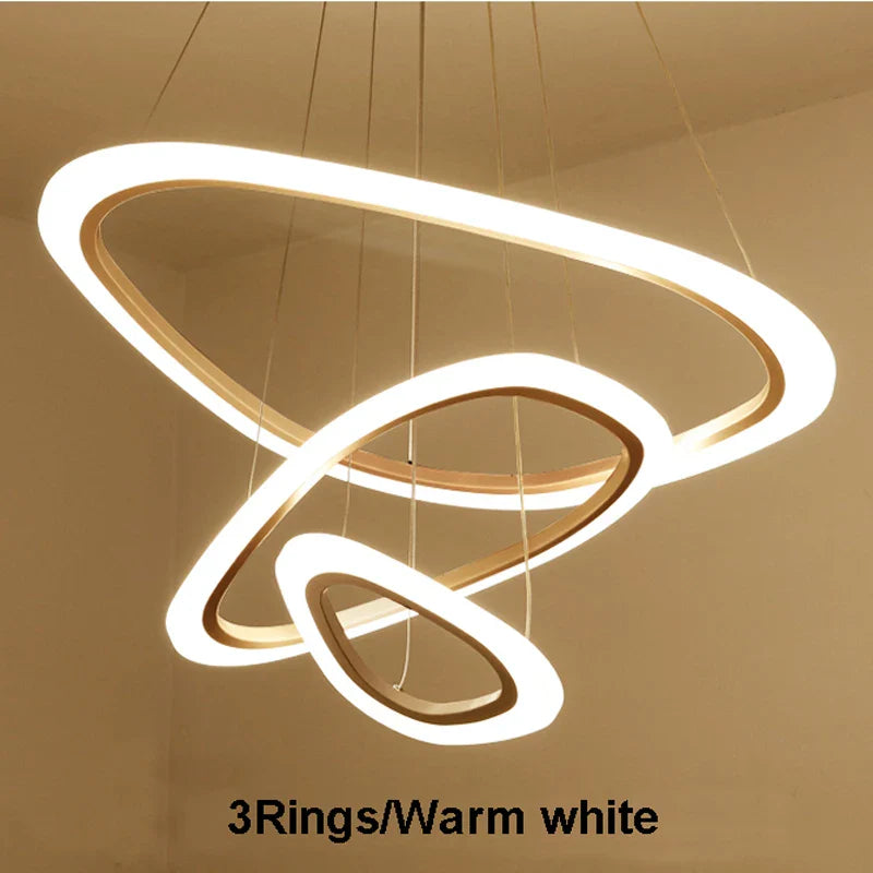 Afralia™ Circle Rings Acrylic LED Pendant Lights for Living Room and Dining Room