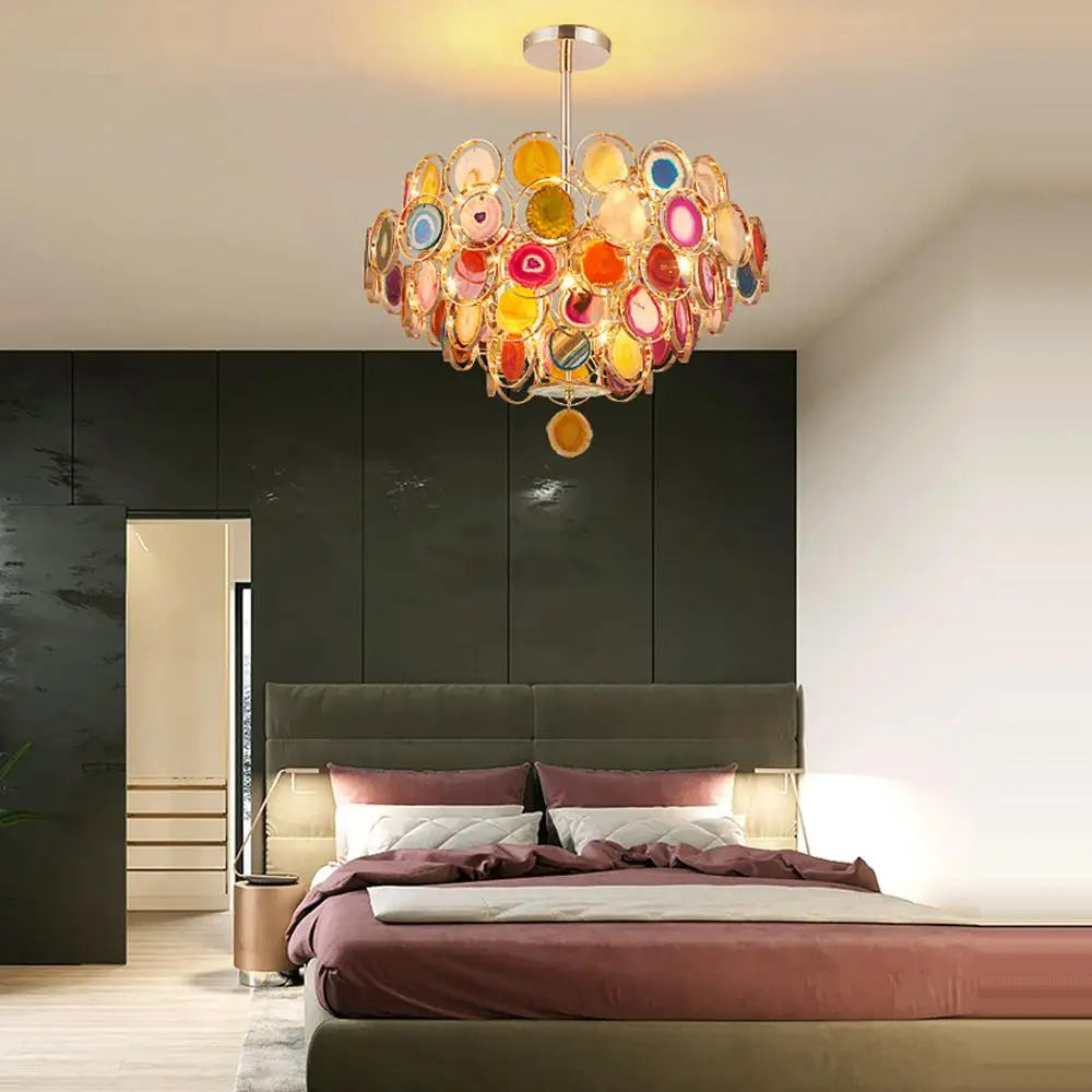 Afralia™ Multicolor Agate Chandelier 2025 for Dining Room Lighting