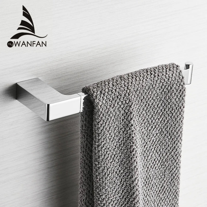 Afralia™ Square Towel Hook Bar Holder for Bathroom and Kitchen