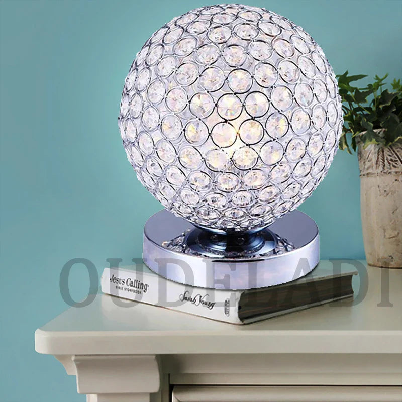 Afralia™ Crystal Table Lamp: Modern Desktop E27 LED Desk Lamp for Parlor, Bed Room, Bedside Cabinet