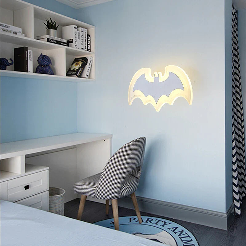 Afralia™ Cartoon Bat Wall Lamp for Living Room Bedroom Aisle Staircase Children's Room