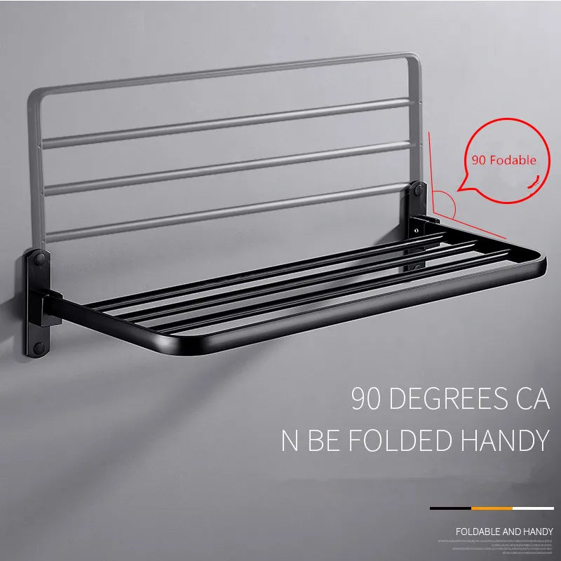 Afralia™ Aluminum Towel Rack: Movable Bath Holder, Black/White, 40/50/60 CM
