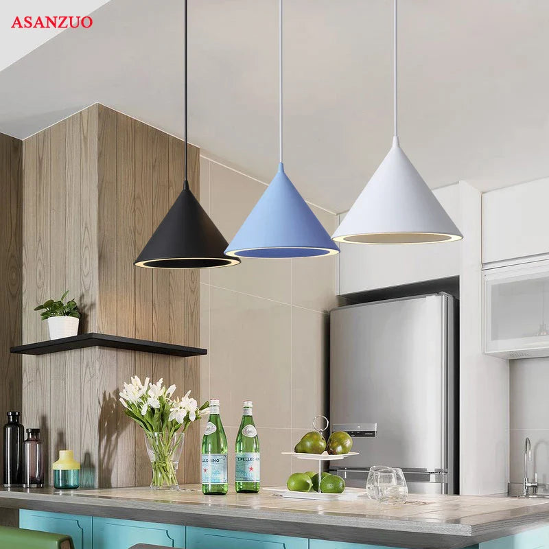 Afralia™ Nordic Macaron LED Pendant Lights for Living Room, Restaurant, Bar, Dining Table