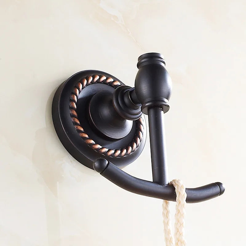 Afralia™ Antique Brass Robe Hook Coat Towel Hanger Wall Bathroom Accessories