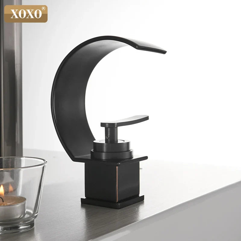 Afralia™ Waterfall Basin Faucet Single Handle Mixer Tap Deck Mount Torneira 21025