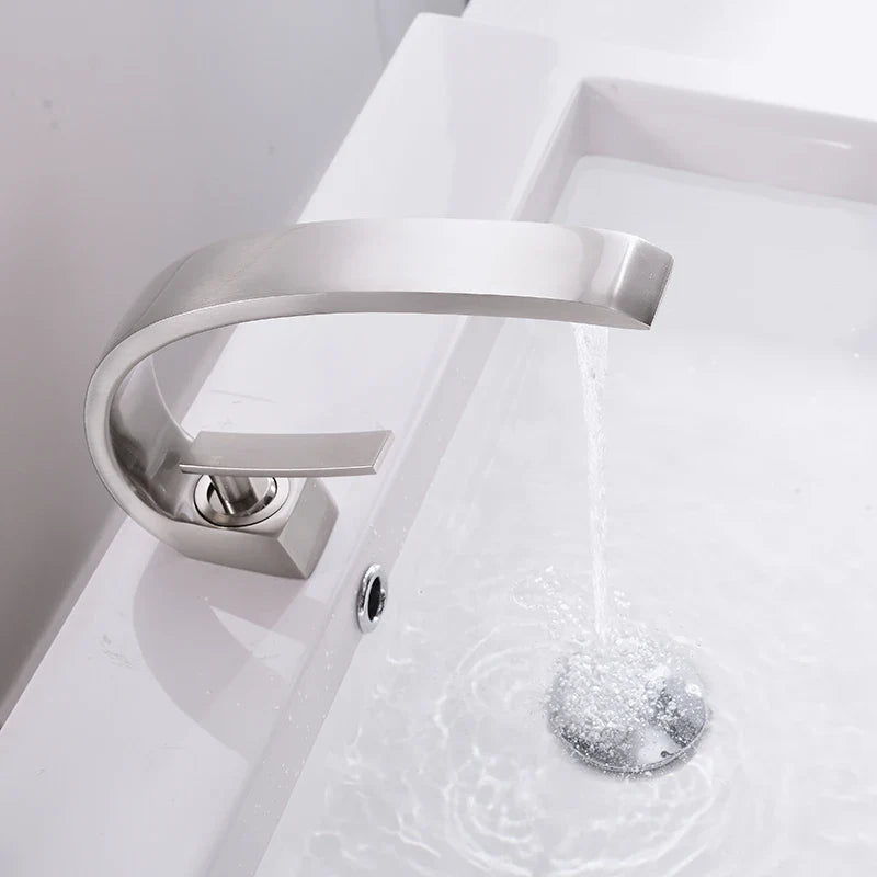 Afralia™ Basin Faucet: Modern Brass Bathroom Mixer Tap with Single Handle and Single Hole