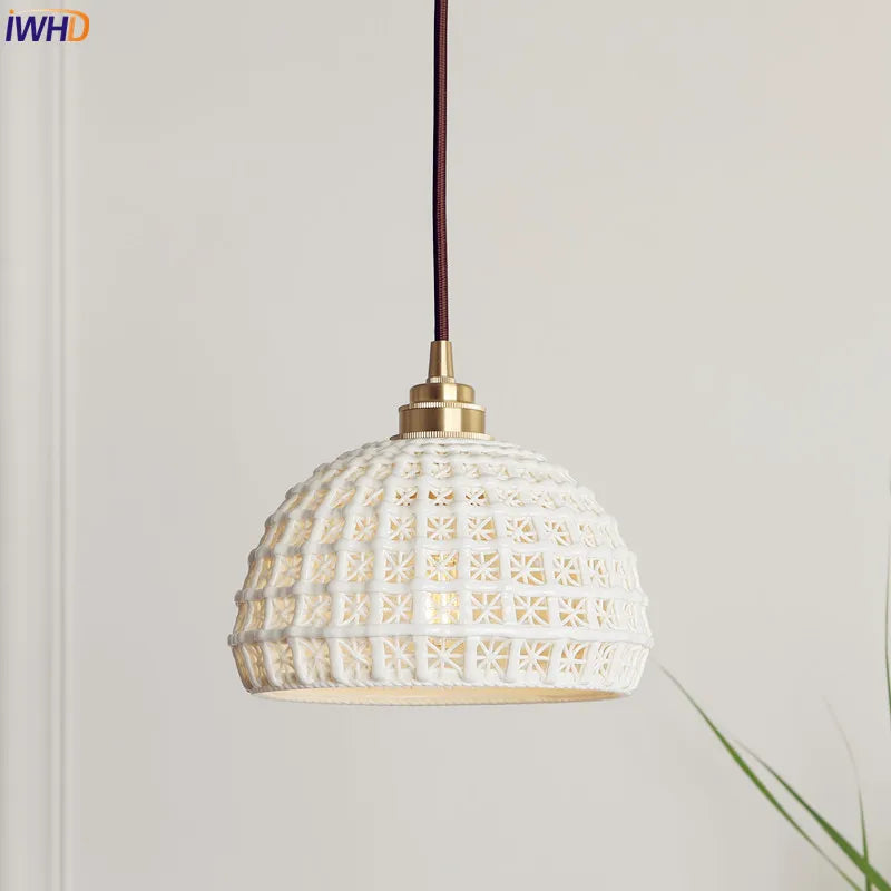 Afralia™ Nordic Style Ceramics Pendant Lights for Dinning Living Room, Modern & Vintage Design