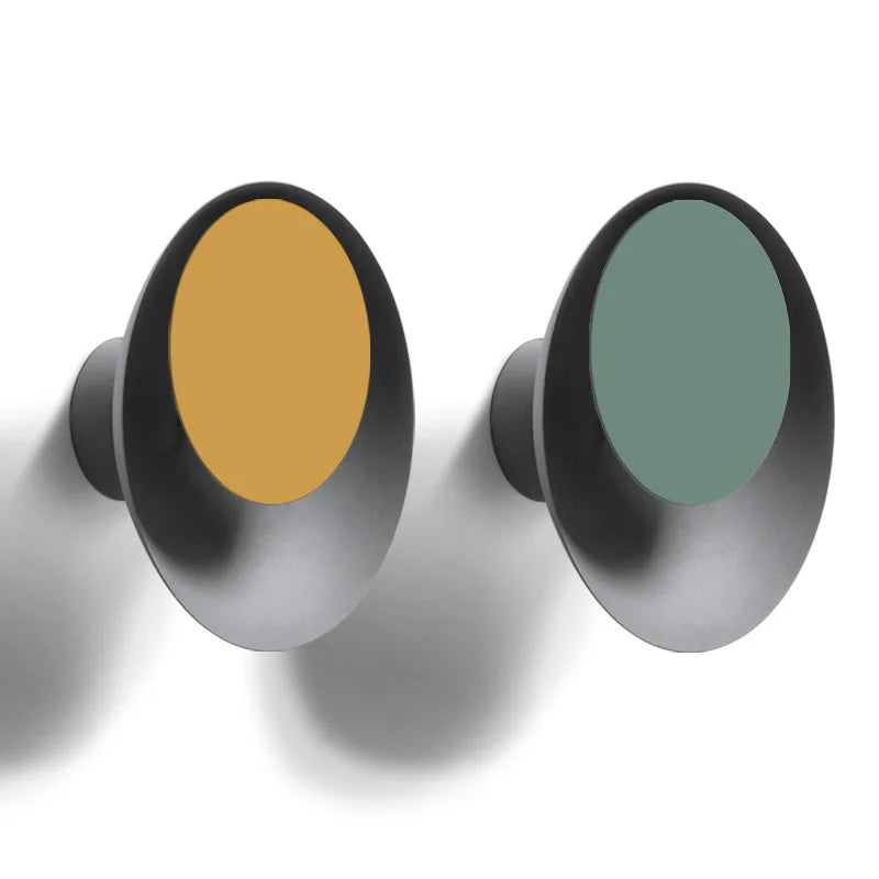 Afralia™ Colorful Round LED Wall Lamp - Rotatable 300°, Modern Nordic Design