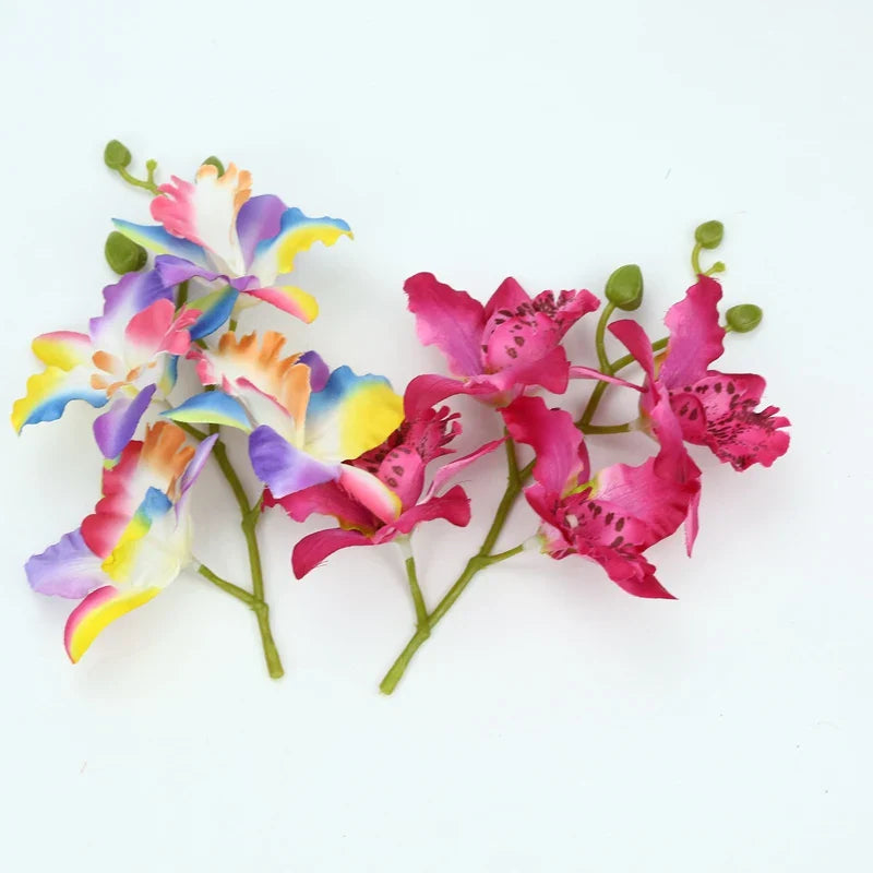 Afralia™ Silk Butterfly Orchid Vase Display Artificial Flowers Home Wedding Decor