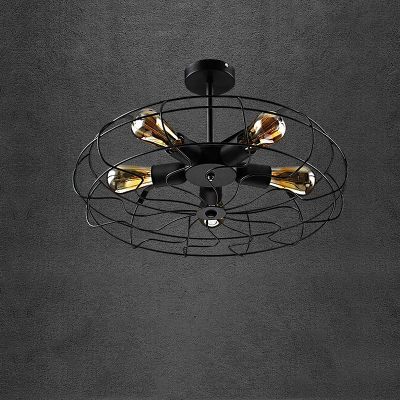 Afralia™ Retro Loft Fan Pendant Lamp for Cafe Living Room Bedroom Lighting