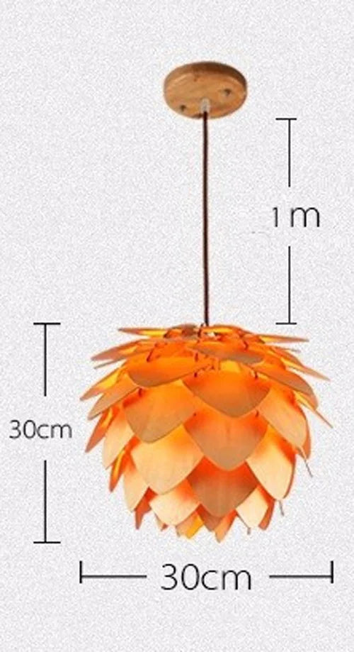 Afralia™ Wooden Pinecone Chandelier Pendant Lamp for Kitchen, Dining, Restaurant, Bar
