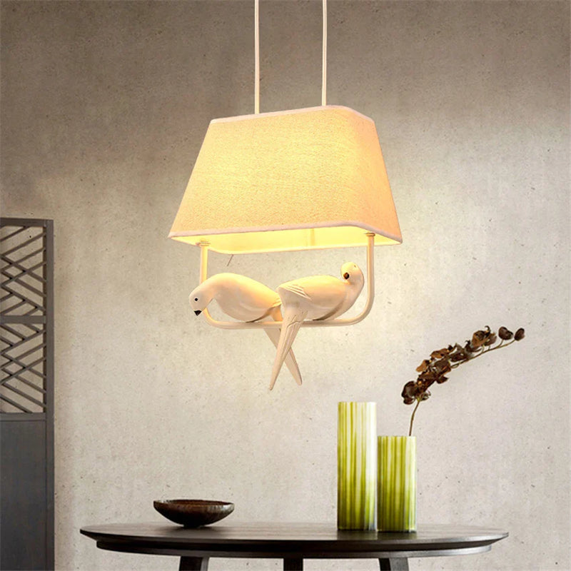 Afralia™ Bird Cage Chandelier: Resin Retro Luminaria Pendant Lamp for Dining Room, Bedroom, Kitchen Island