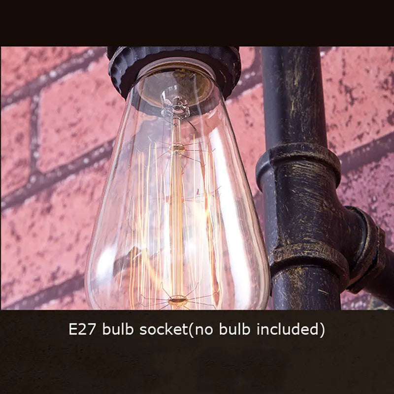 Afralia™ Vintage Retro Water Pipe Wall Lamp for Staircase, Aisle, Cafe, Office, Bar