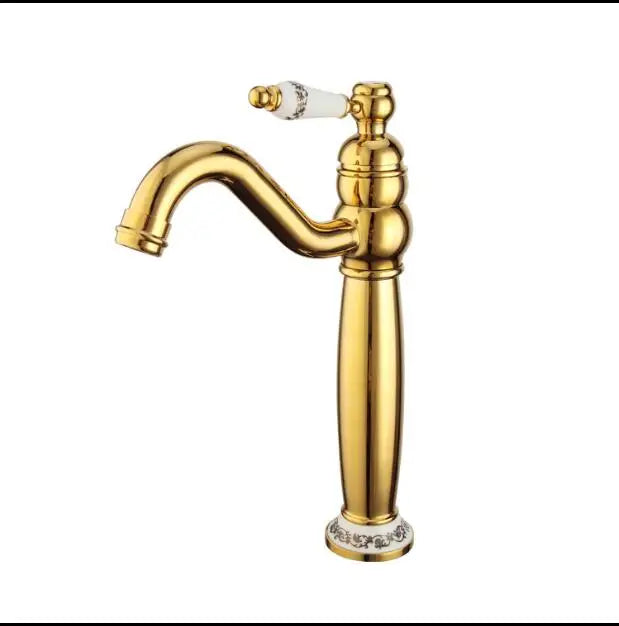 Afralia™ Modern Gold Rose Gold Finish Luxury Bathroom Sink Faucet