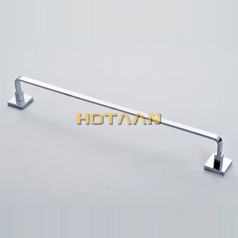 Afralia™ Chrome Brass Towel Hanger Bar Wall Rack Single Towel Holder Bathroom Accessories