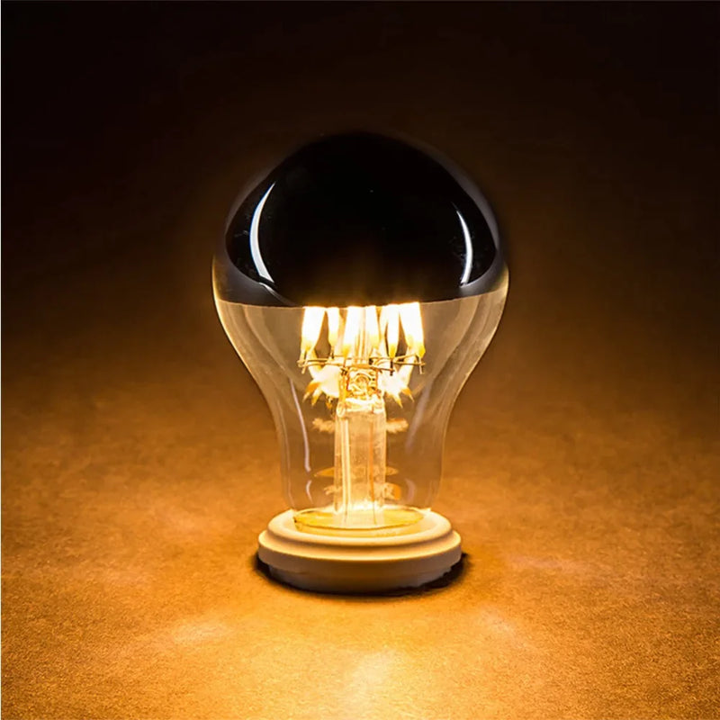 Afralia™ LED Filament Bulb A19 Silver Bowl 8W 800lm Dimmable CRI 85 2700K 6000K Warm Cold