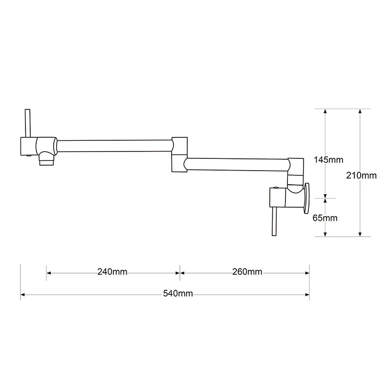 Afralia™ Wall Mounted Pot Filler Faucet Single Cold Single Hole Kitchen Tap Spout Chrome Gold Brass