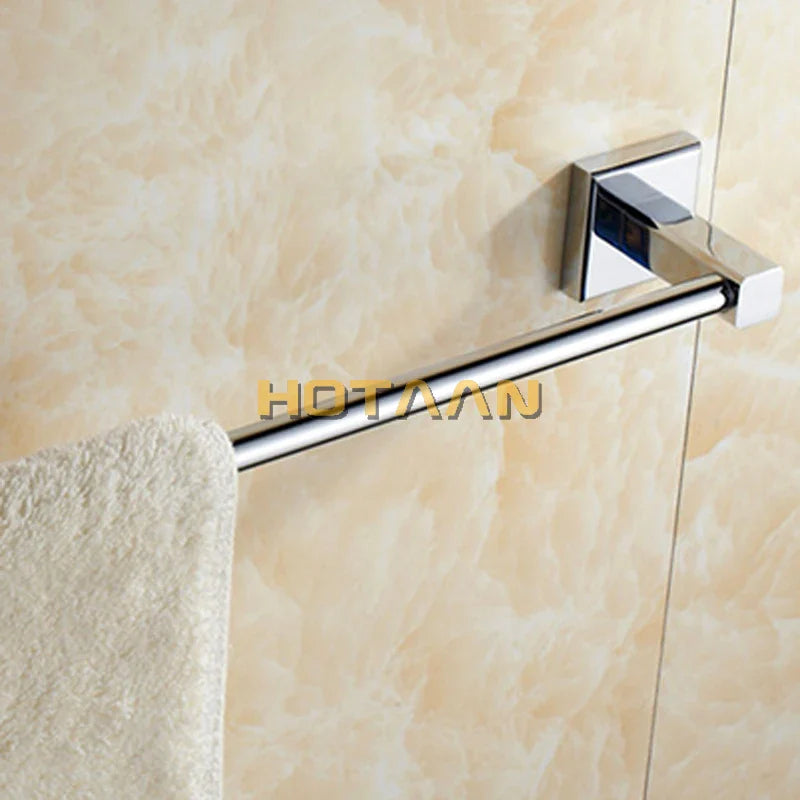 Afralia™ Chrome Finish Brass Towel Bar - Bathroom Hardware