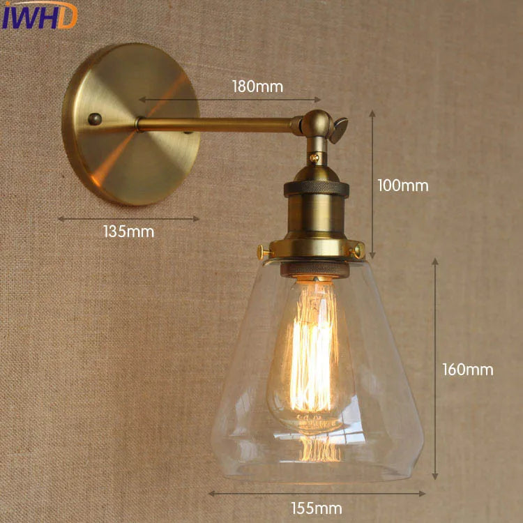 Afralia™ White Glass Retro Industrial Wall Sconce, Vintage Edison Style Wall Lights Fixtures