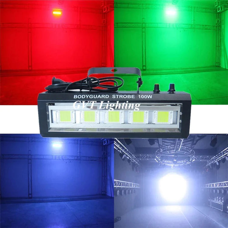 Afralia™ 100W Auto Sound Control LED White Strobe Light for Music Shows