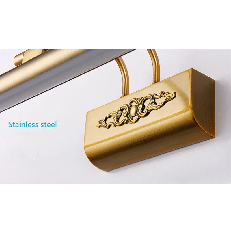 Afralia™ Bronze Carved LED Vanity Light for Bedroom and Dressing Room