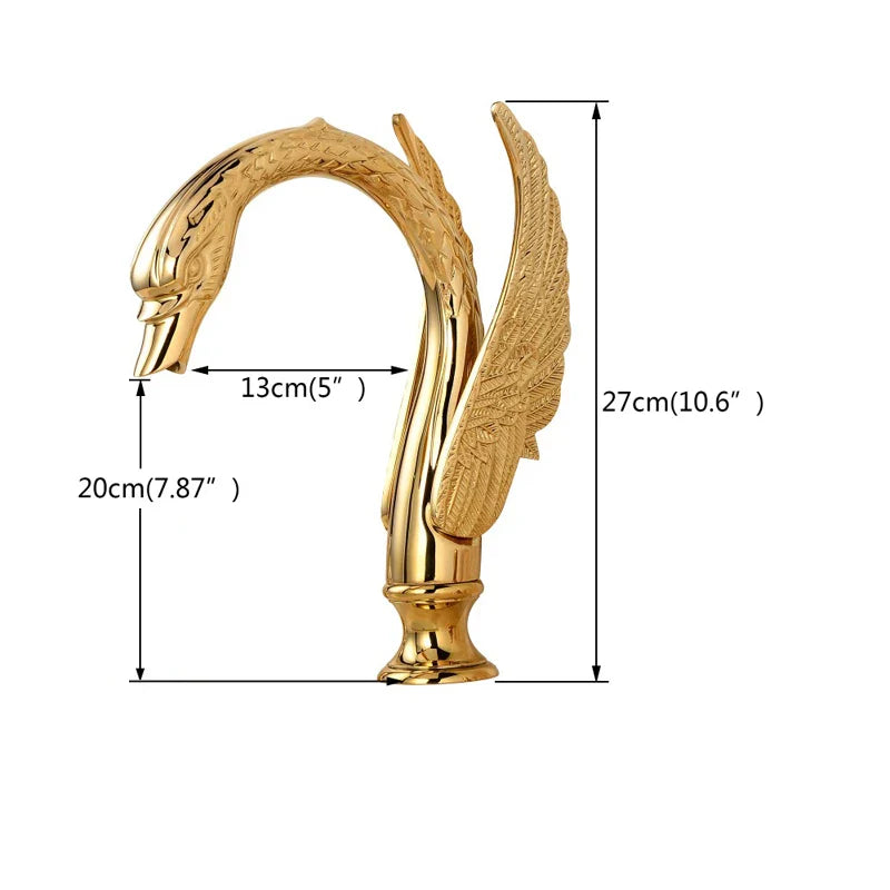 Afralia™ Golden Swan Crystal Dual Handle Basin Tap