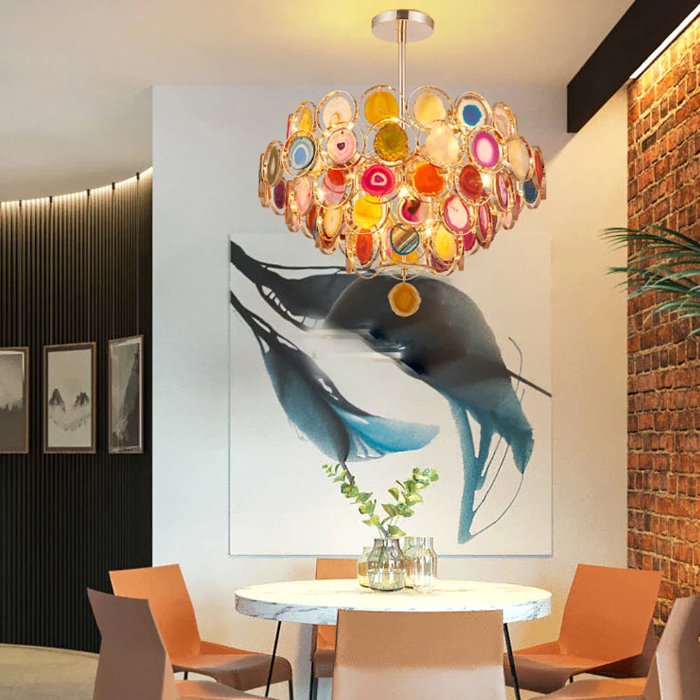 Afralia™ Multicolor Agate Chandelier 2025 for Dining Room Lighting