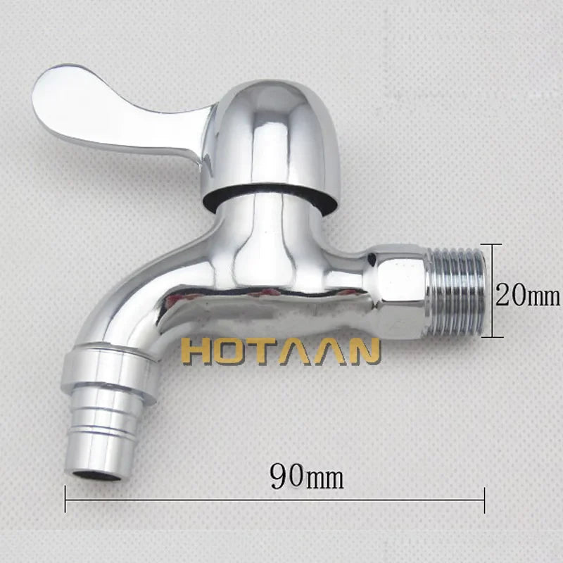 Afralia™ Brass Washer Tap Bibcock Faucet - Single Handle Cold Water Washing Machine Bibcock