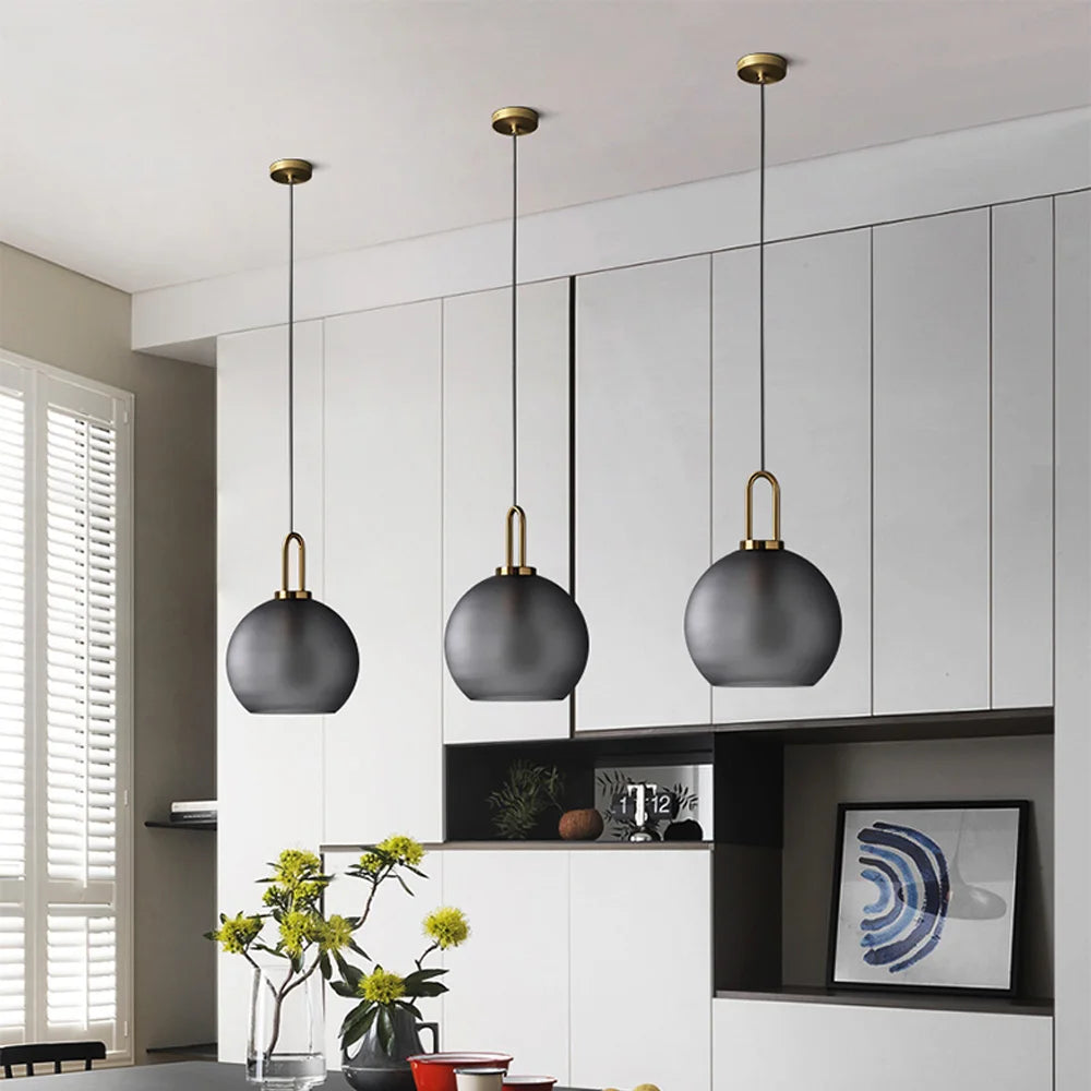 Afralia™ Glass Ball Pendant Light: Luxury Restaurant & Bar Nordic Bedroom Lamp