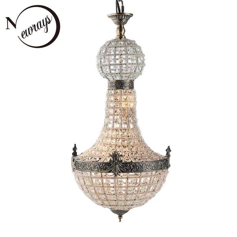 Afralia™ Art Deco Crystal LED Chandelier in 2 Sizes for Parlor, Bedroom, Lobby, Hotel