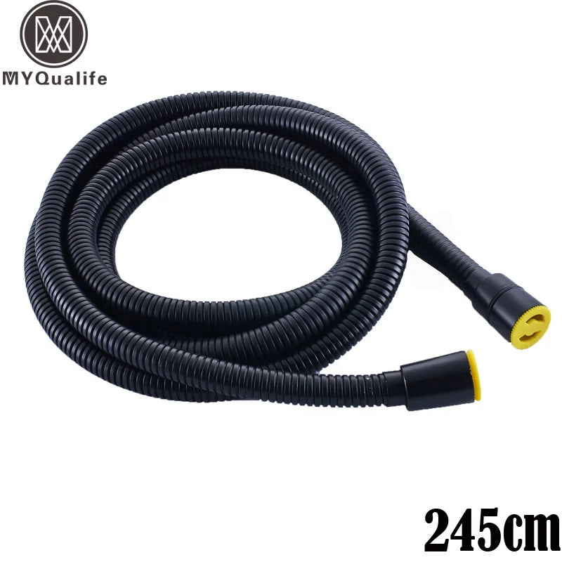 Afralia™ Matte Black Stainless Steel Shower Hose - 245 CM Flexible Replacement Pipe