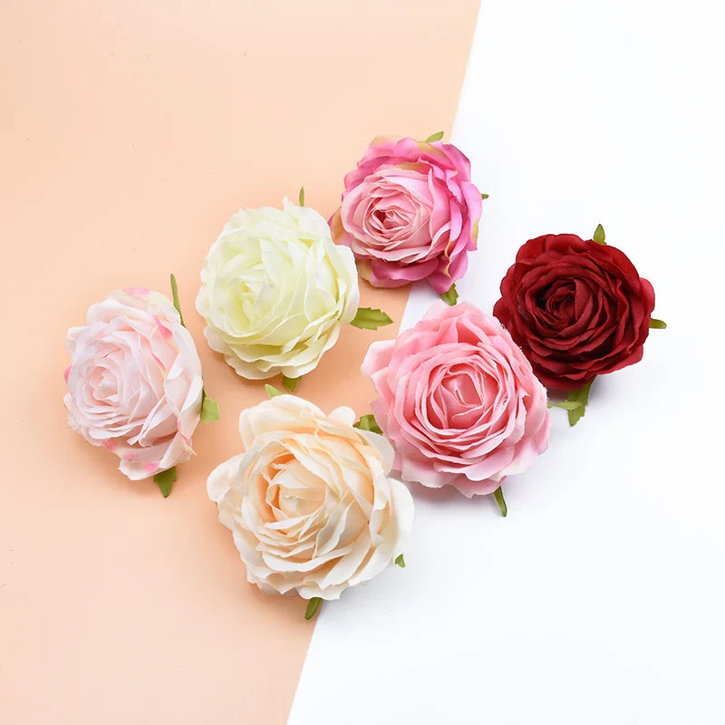 Afralia™ Rose Silk Flowers Wall Decor Artificial Flowers Home Wedding DIY Bouquet