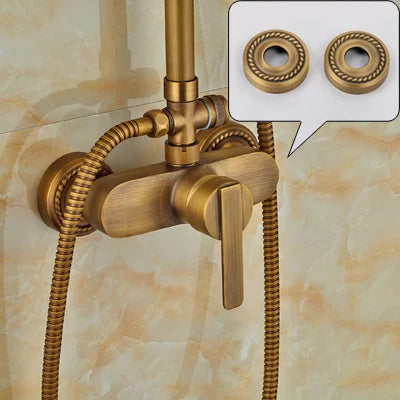 Afralia™ Brass Rainfall Shower Faucet Set with Handshower