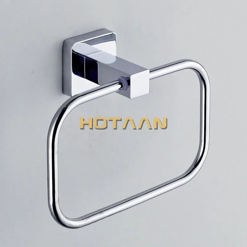 Afralia™ Stainless Steel Round Towel Ring: Wall-Mounted Towel Holder Rack Chrome