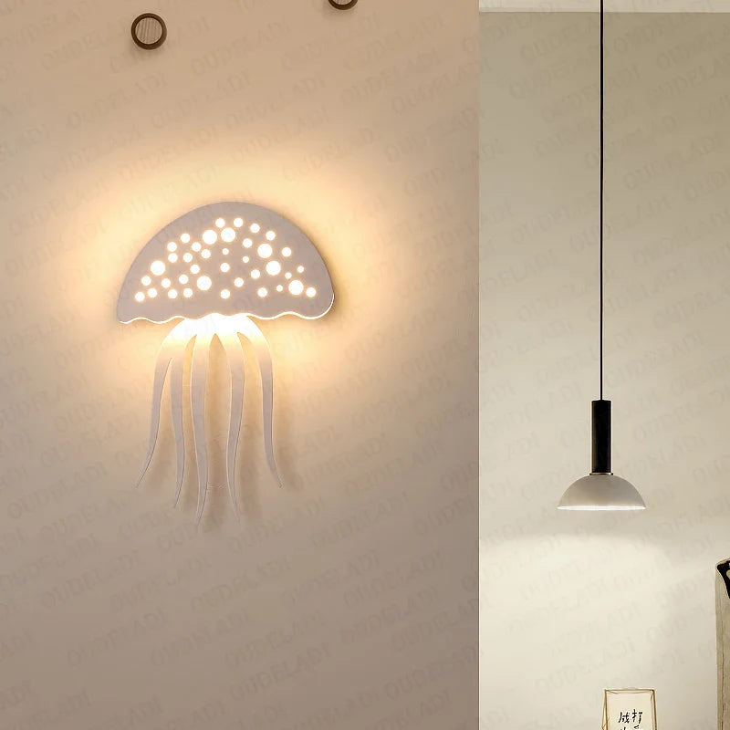 Afralia™ LED Jellyfish Wall Lamp for Modern Indoor Decor, Nordic Bedside Sconce