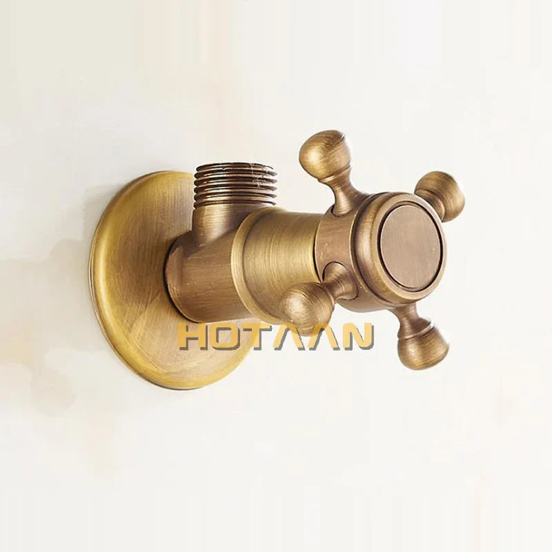 Afralia™ Antique Brass Triangle Valve Water Control Bathroom Tap 1/2*1/2 Angle Valve