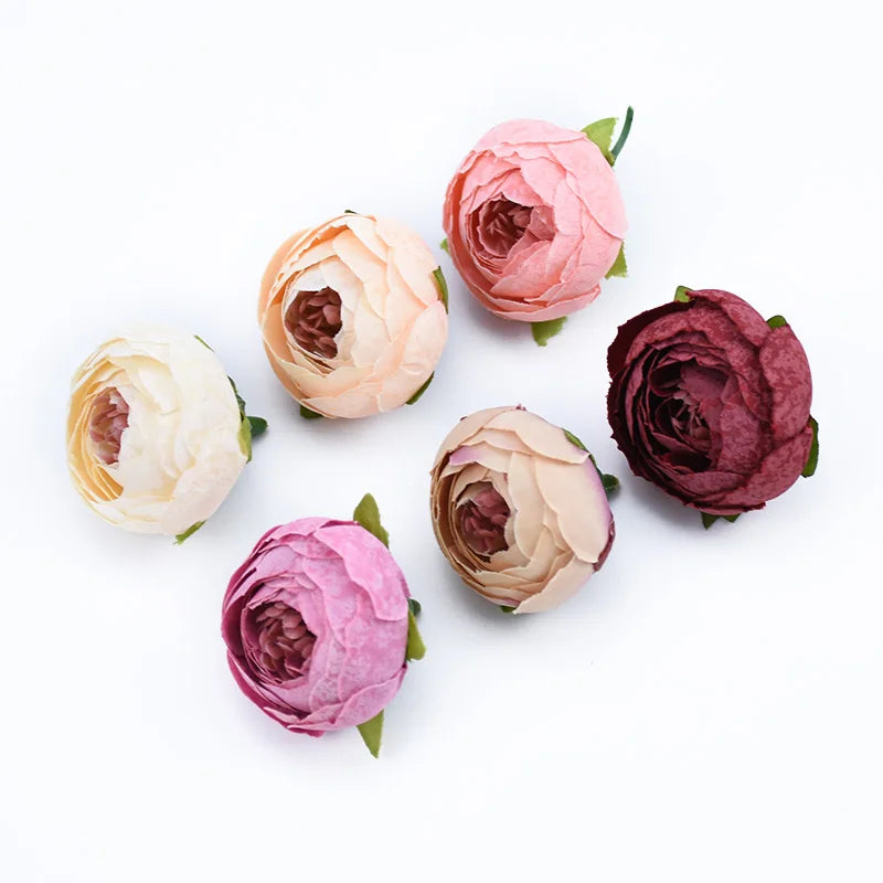Afralia™ Silk Tea Roses DIY Home Decor Fake Flowers 10pcs Bouquet