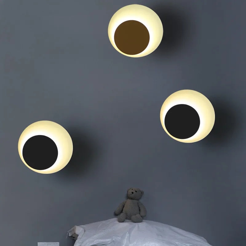 Afralia™ Colorful Round LED Wall Lamp - Rotatable 300°, Modern Nordic Design