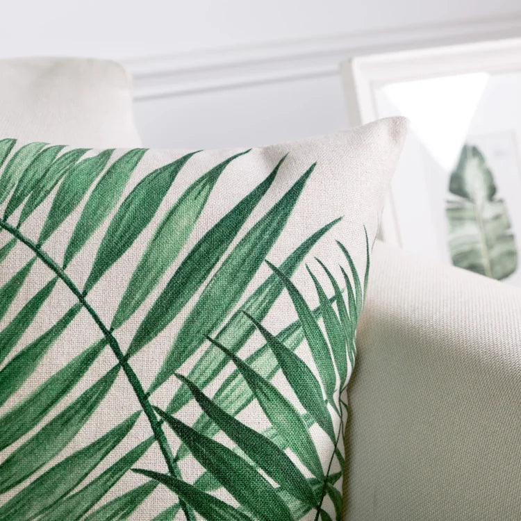 Afralia™ Tropical Palm Leaf Decorative Cushion Cover 45x45cm