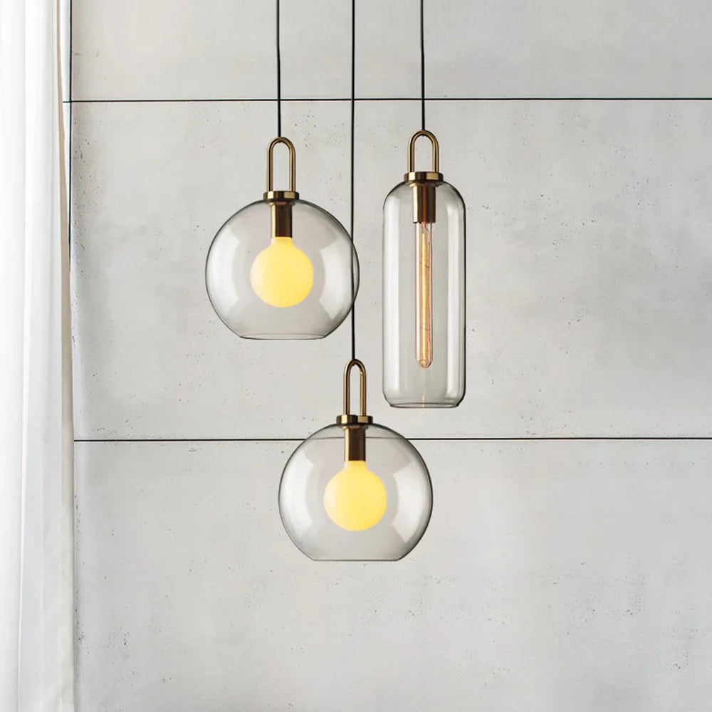 Afralia™ Glass Ball Pendant Light: Luxury Restaurant & Bar Nordic Bedroom Lamp