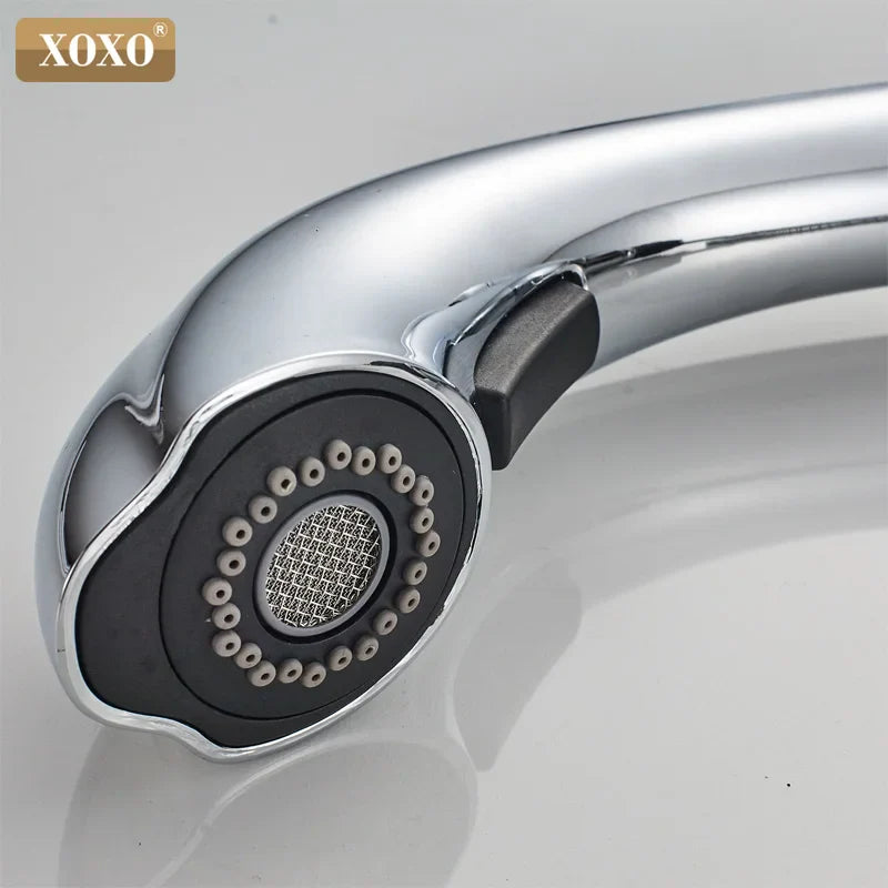 Afralia™ Spring Brass Kitchen Faucet Head, Chrome Pull Out Hot/Cold Mixer