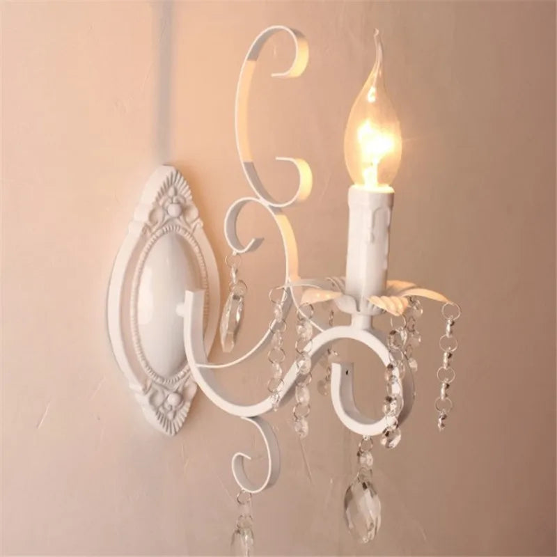 Afralia™ Retro Loft Wrought Iron Chandelier with White Crystal Deco for Dining Room