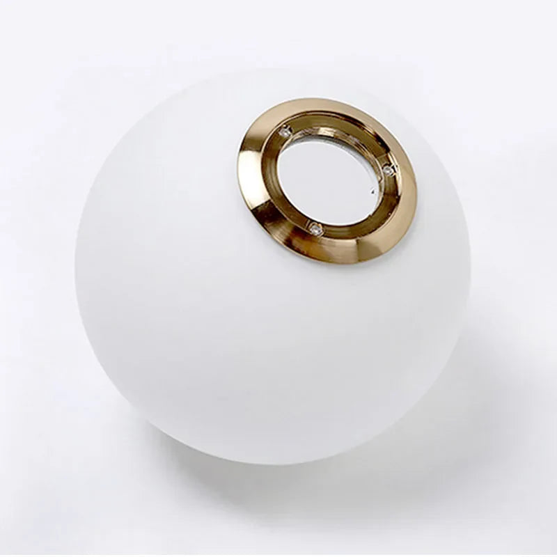 Afralia™ Nordic Metal White Glass Ball Wall Lamp, Retro Vintage Gold, E14, Loft Cafe Bedroom Foyer